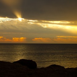 ...auf der anderen Seite ein wunderschöner Sonnenuntergang